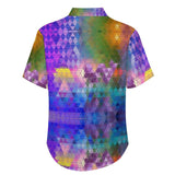 Fantasy Landscape Faux Linen Button Down Shirt with chest pocket
