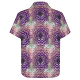 Geometric Pattern Button-Down Shirt with pocket