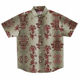 Embossed Russet Velvet Button Down Shirt 3