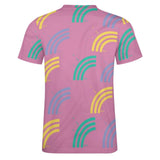 Unisex Half Rainbow Pattern Big Print Cotton T-Shirt