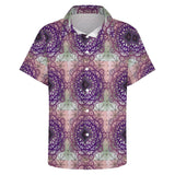 Geometric Pattern Button-Down Shirt with pocket