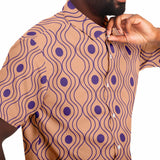 Dahlia Violet Wave Circle Button Down