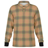 Earth Plaid Long Sleeve Polo