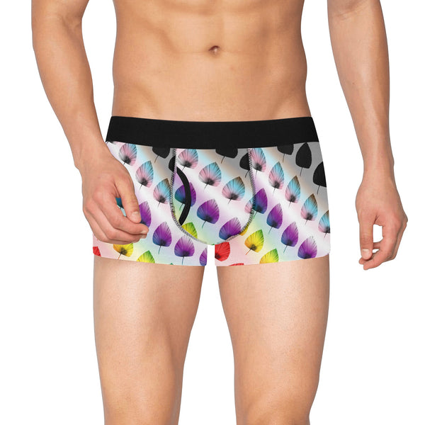 Leaf Pattern Boxer Briefs with Fly