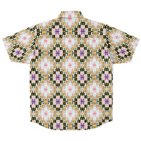 Geometric Chrome Button Down Shirt