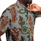 Linen Pattern Embossed Button Down Shirt 2