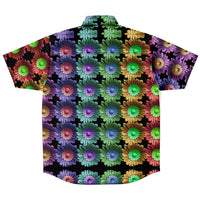 3D Rainbow Flowers Button Down Shirt