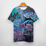 Embossed Flower Pattern Cotton T-Shirt