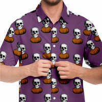 Pumpkin Skull Button Down