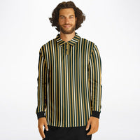 Multi Color Striped Long Sleeve Polo