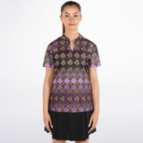 Women's Jewel Pattern Stand Up Collar Polo