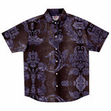 Embossed Purple Velvet Button Down Shirt 8