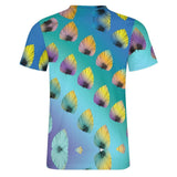 Gradient Leaves Pattern Cotton T-Shirt 5
