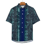 Tribal Pattern Faux Linen Shirt with pocket 5