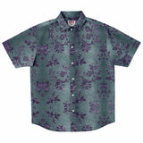 Embossed Purple Velvet Button Down Shirt