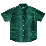 Embossed Teal Velvet Button Down Shirt 7