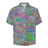 Gradient Texture Pattern Faux Linen Button Down Shirt with chest pocket 15