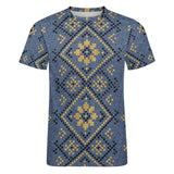 Unisex Blue Denim Pattern Cotton T-Shirt