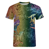 Embossed Streak Pattern Cotton T-Shirt 3