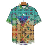 Prisms and Jelly Beans Faux Linen Button Down Shirt with chest pocket