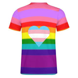 Rainbow Trans Pride Heart Cotton T-Shirt