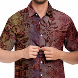 Embossed Gradient Velvet Button Down Shirt 4