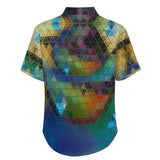 Drowned World Faux Linen Button Down Shirt with chest pocket