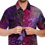 Embossed Gradient Velvet Button Down Shirt 3