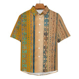 Tribal Pattern Faux Linen Shirt with pocket 3