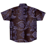 Embossed Purple Velvet Button Down Shirt 8
