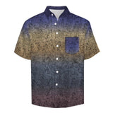 Gradient Texture Pattern Faux Linen Button Down Shirt with chest pocket 10