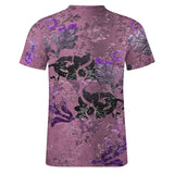 Embossed Flower Pattern Cotton T-Shirt 9