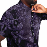 Embossed Purple Velvet Button Down Shirt 9