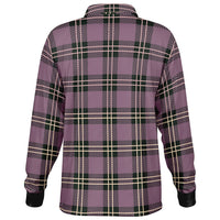 Soft Punk Plaid Long Sleeve Polo