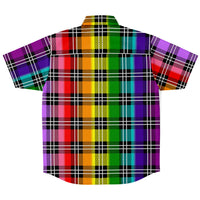 9 Color Rainbow Plaid Button Down Shirt