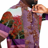 Embossed Lavender Autumn Button Down Shirt