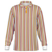 Multicolor Striped Long Sleeve Polo