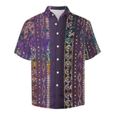 Tribal Pattern Faux Linen Shirt with pocket