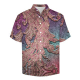 Embossed Rustic Design Faux Linen Button Down Shirt with Chest Pocket 10