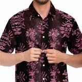 Embossed Pink Velvet Button Down Shirt 8