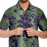 Embossed Purple Velvet Button Down Shirt 2