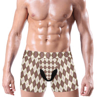 Argyle Pattern Men's Elephant Pouch Boxer Briefs