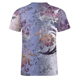 Embossed Flower Pattern Cotton T-Shirt 8