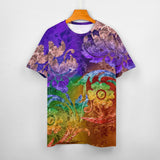 Embossed Flower Pattern Cotton T-Shirt 3