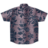 Embossed Blue Velvet Button Down Shirt 4