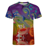 Unisex Rainbow Paint Strokes Cotton T-Shirt