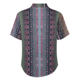 Tribal Pattern Faux Linen Shirt with pocket 7