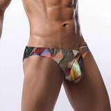 Men's Bikini Underwear Stained Glass Leaves