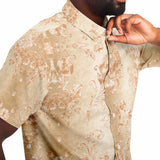 Embossed Champagne Velvet Button Down Shirt