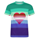 Gay and Lesbian Pride Heart Cotton T-Shirt